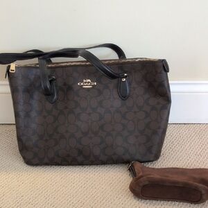 Coach Dark Brown Signature Tote